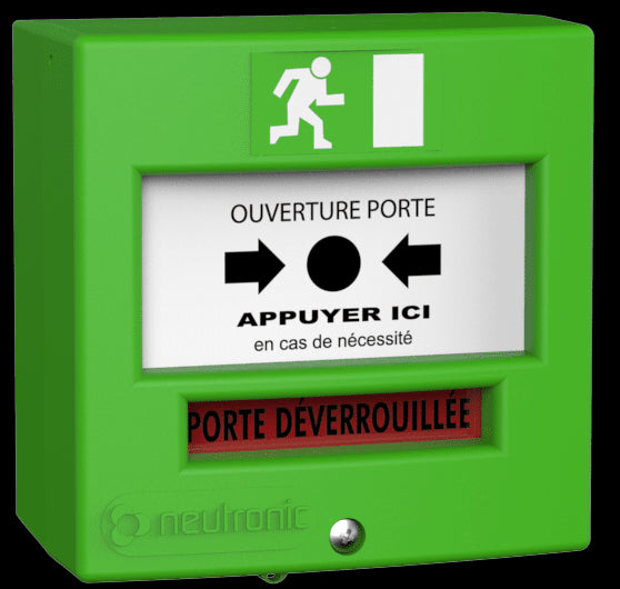 Déclencheur manuel 1 contact vert Neutronic 5710V3