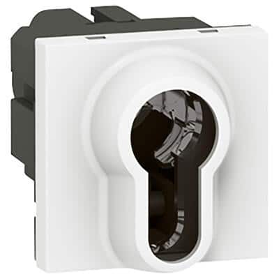 Poussoir à clé Mosaic 2 modules avec 3 positions par inverseur avec position arrêt 6A 250V~ - blanc Legrand 077075