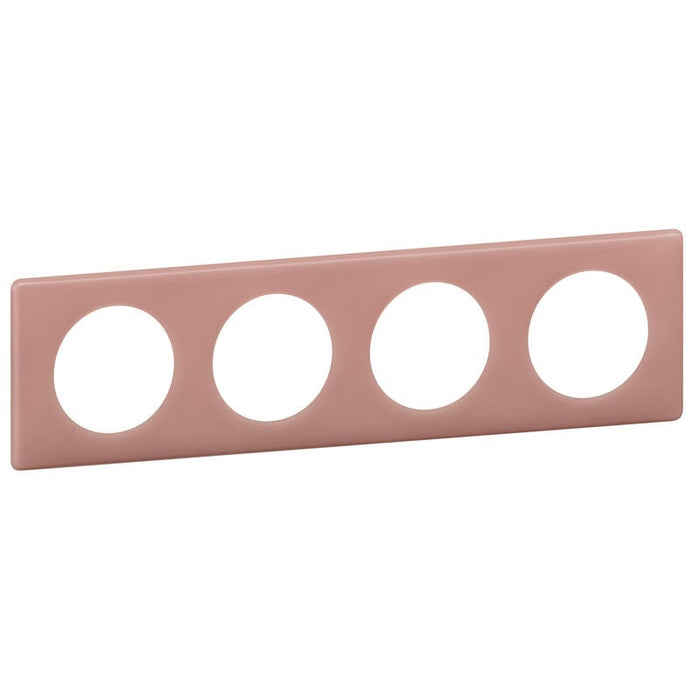 Céliane plaque Poudré 4 postes Vieux rose Legrand 066764