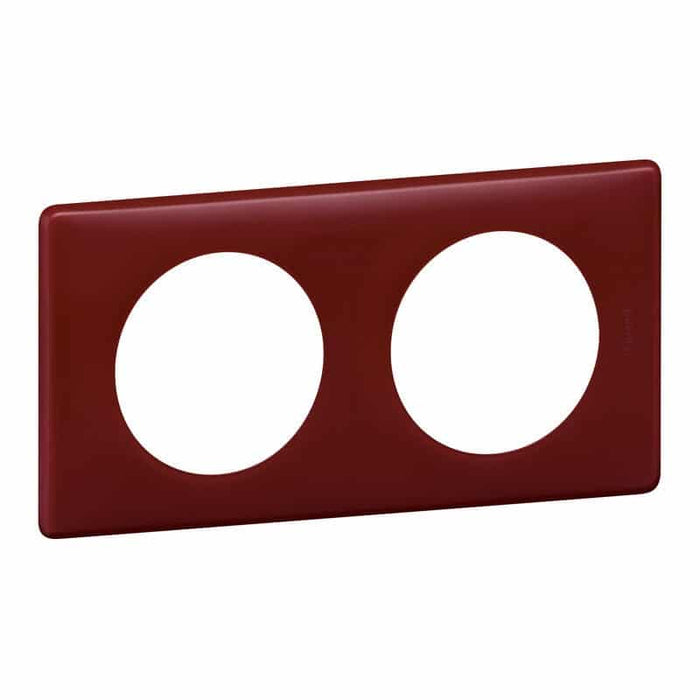 Céliane plaque Poudré 2 postes Bordeaux Legrand 066752