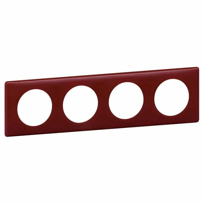 Céliane plaque Poudré 4 postes Bordeaux Legrand 066754