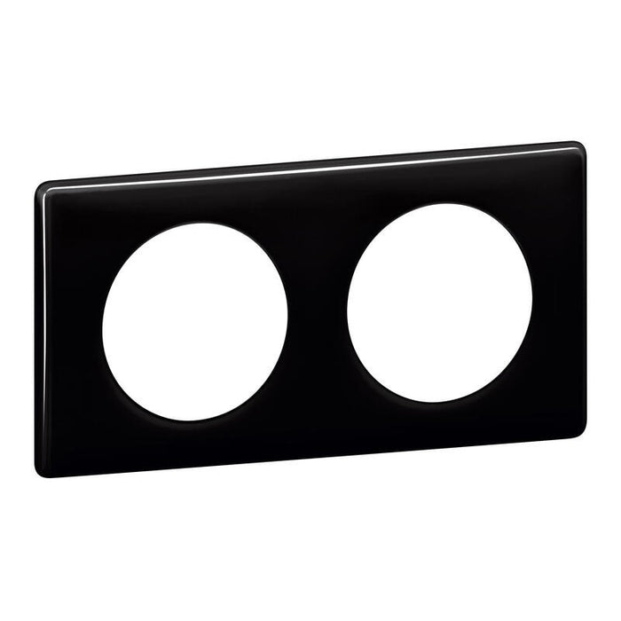 Céliane plaque Laqué 2 postes Noir Legrand 066682