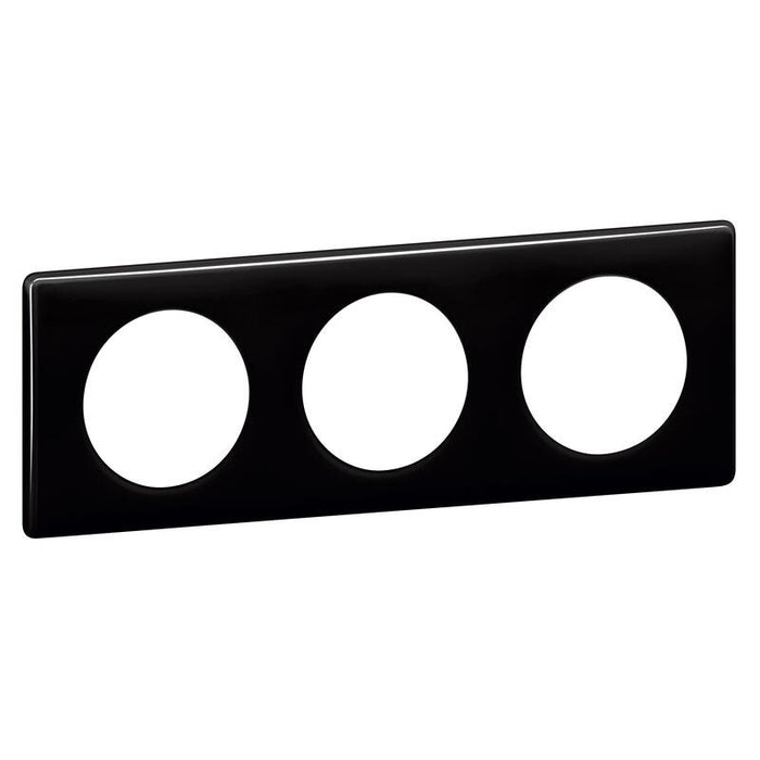 Céliane plaque Laqué 3 postes Noir Legrand 066683