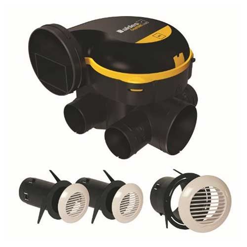 ALDES kit VMC simple flux Easyhome - autoréglable avec 3 grilles - 11026032