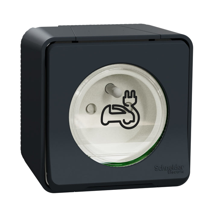 Prise de courant véhicule électrique - 2P+T renforcée IP55 saillie connexion auto - Schneider MUR36010