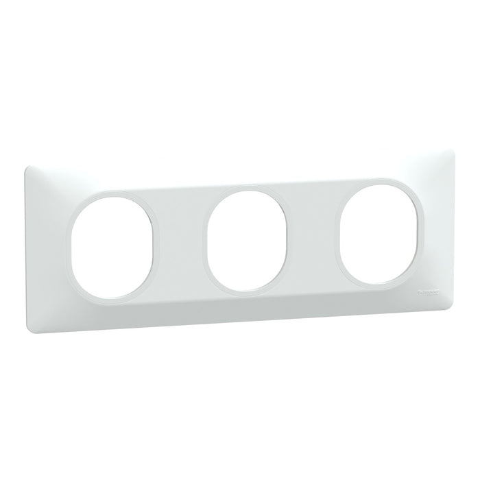 Schneider Ovalis plaque triple blanc - S320706