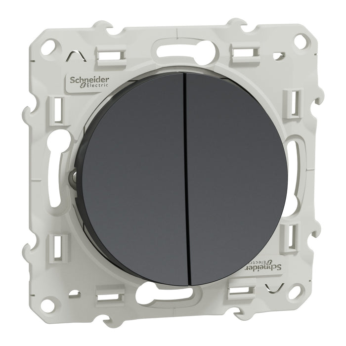 Schneider Odace - Interrupteur double va et vient anthracite - S540214