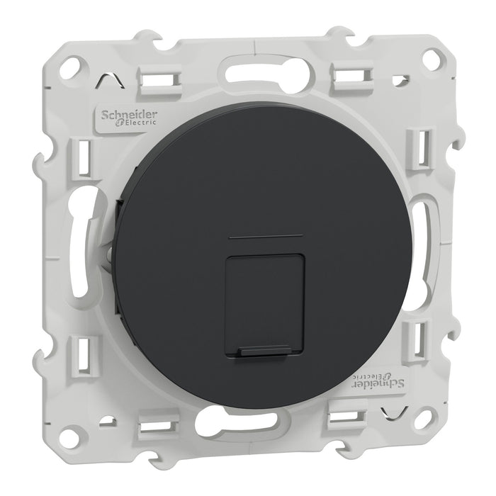 Schneider Odace - Prise RJ45 anthracite - grade 3 catégorie 6 STP - S540476