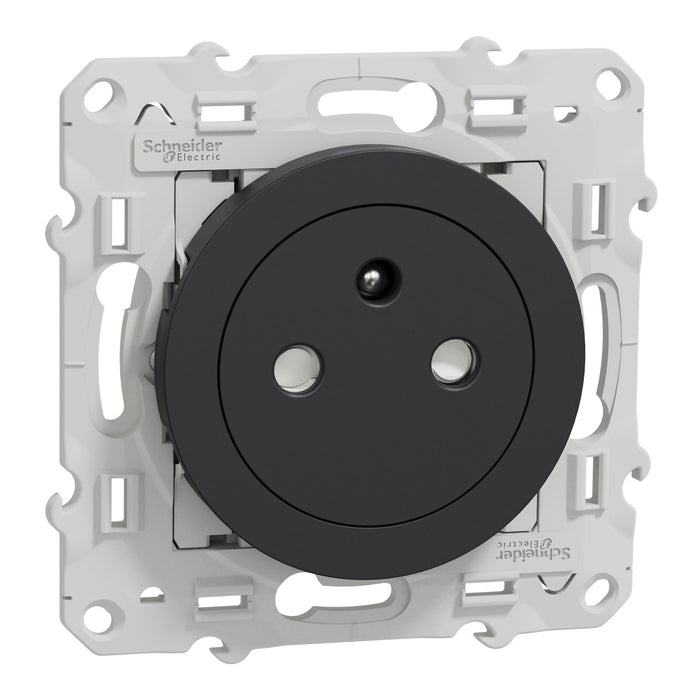 Schneider Odace - Prise de courant 2P+T affleurante anthracite - S540052