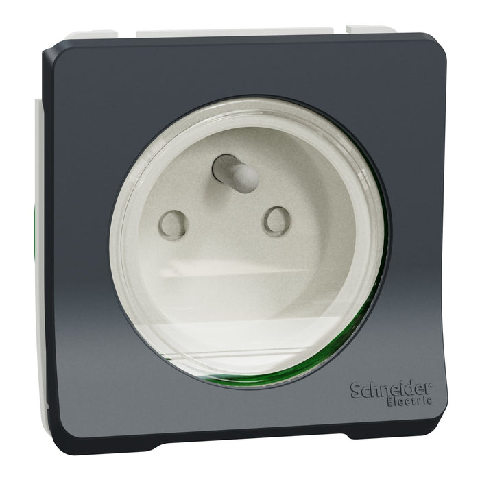 Prise de courant 2P+T composable - gris composable Mureva Styl IP55 - connexion automatique - Schneider MUR36133