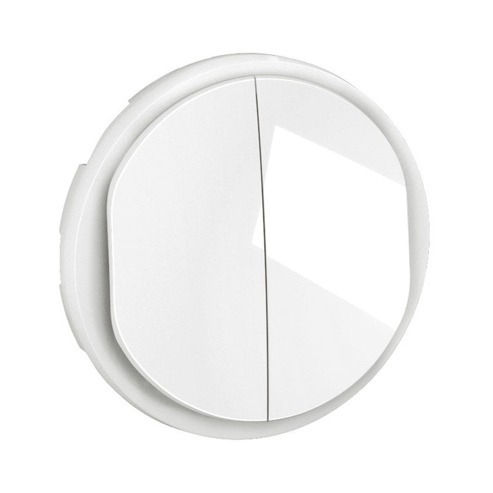 Céliane - enjoliveur double interrupteur ou va-et-vient blanc - Legrand CB2001