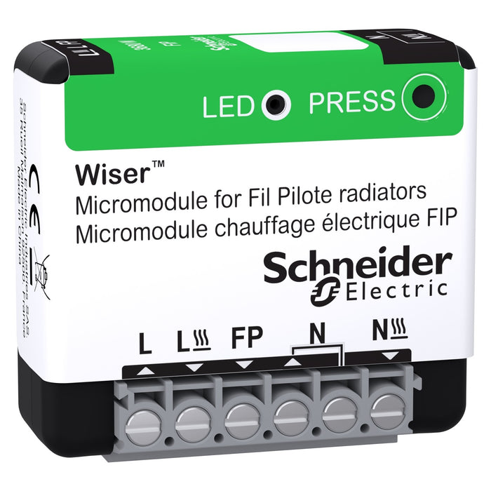 Wiser - micromodule encastré - zigbee - pilotage radiateur électrique fil pilote - Schneider THG_CCTFR6710