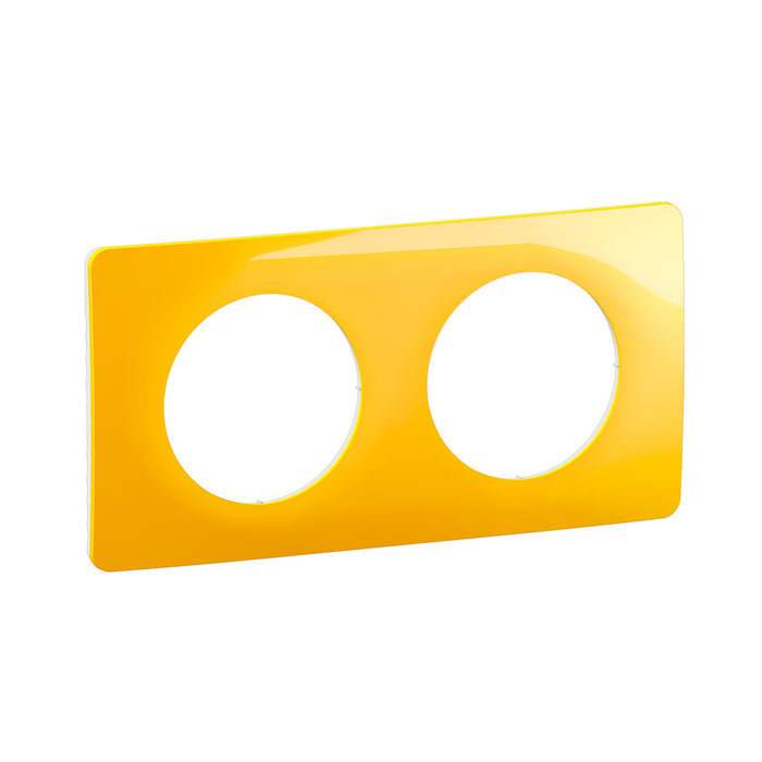 Céliane - plaque de finition 2 postes jaune safran - Legrand CP0402