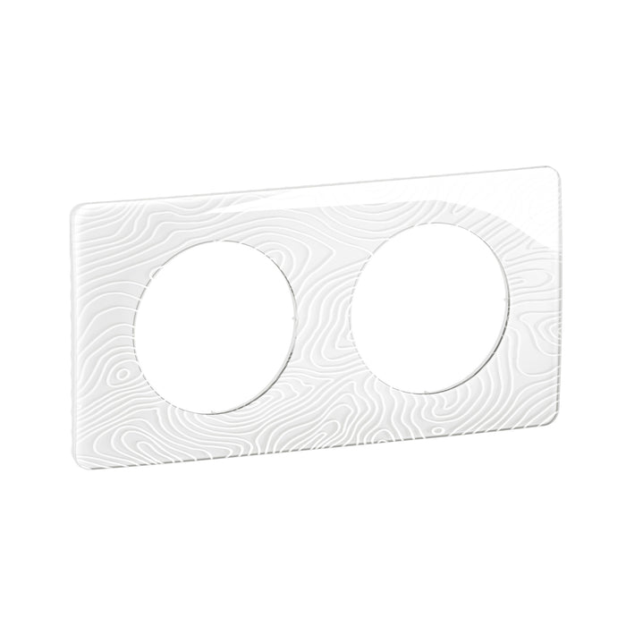 Céliane - plaque de finition 2 postes blanc relief - Legrand CP0602
