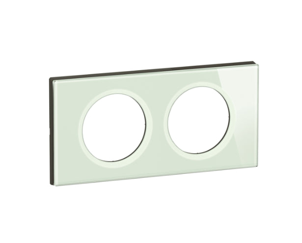Céliane - plaque de finition 2 postes verre opale blanc - Legrand CP2002