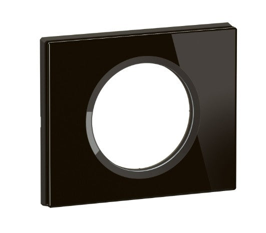 Céliane - plaque de finition 1 poste verre onyx noir - Legrand CP1901
