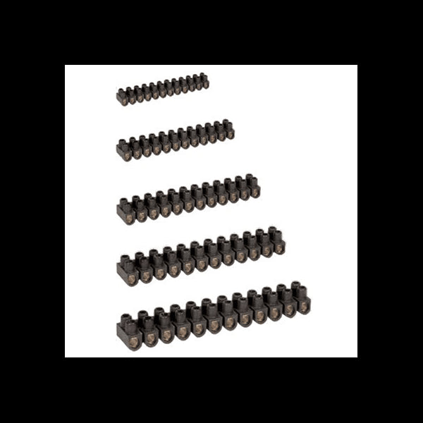 Barette de connexion à vis laiton 12 plots 25mm² - EUROHM 70005