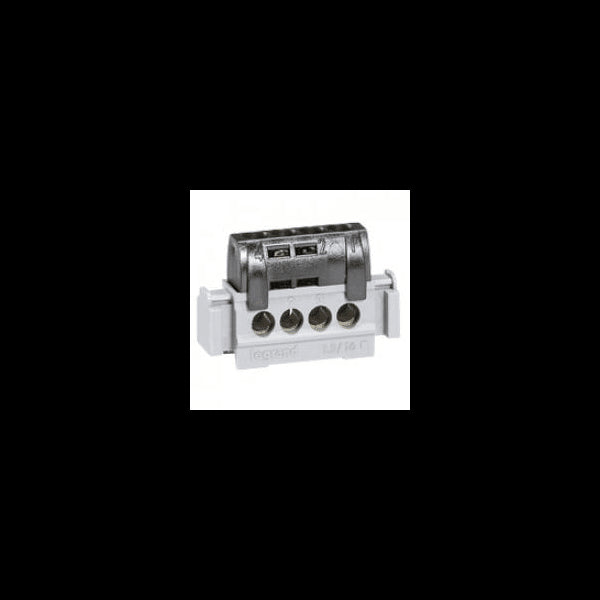 Bornier de répartition IP 2X phase 4 connexions 1,5 à 16 mm² 47mm 004850