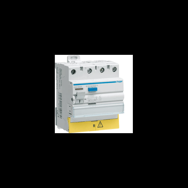 Interrupteur différentiel 4P 25A 30mA type AC à bornes décalées HAGER CDC825F