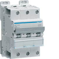 Disjoncteur 3P 6/10kA Courbe D 32A 3 modules HAGER NGT332