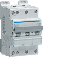 Disjoncteur 3P+N 6/10kA Courbe D 16A 3 modules HAGER NGT816