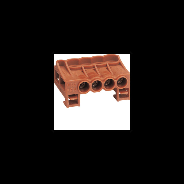 Bornier arrivée phase à cage 4X25MM2 HAGER KN04P