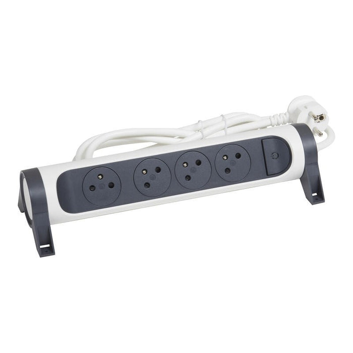 Rallonge multiprise bloc de prises rotatif 4x2P+T cordon 1,5m Legrand 049446
