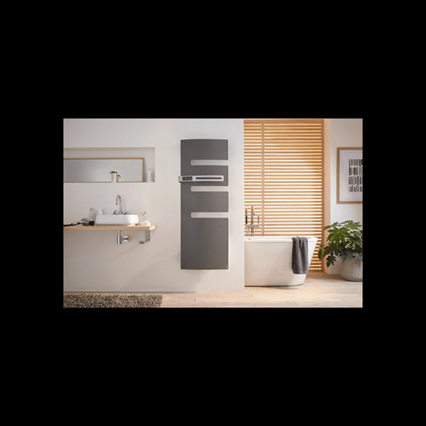 Atlantic sèche-serviettes Serenis 1500W connecté anthracite soufflerie mât à gauche 850510