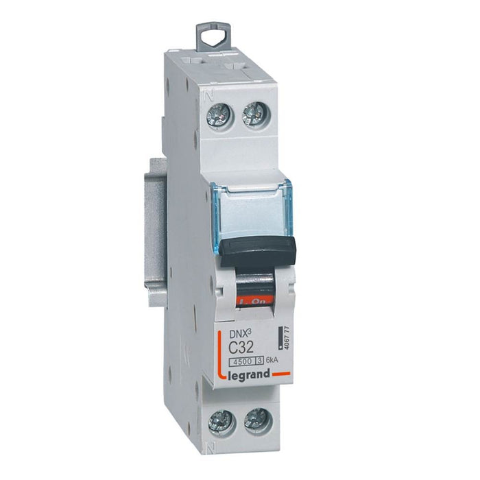 Disjoncteur DNX³ phase + neutre 230V 32A 4,5kA vis/vis LEGRAND 406777