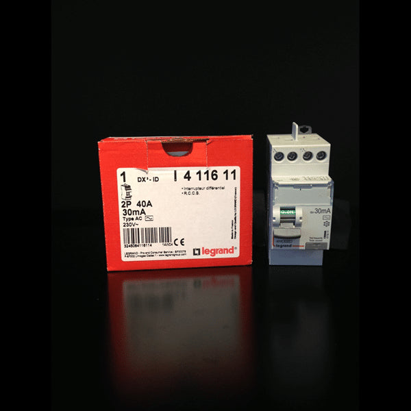 Interrupteur différentiel DX3-ID 2P 40A type AC 30MA TG LEGRAND 411611