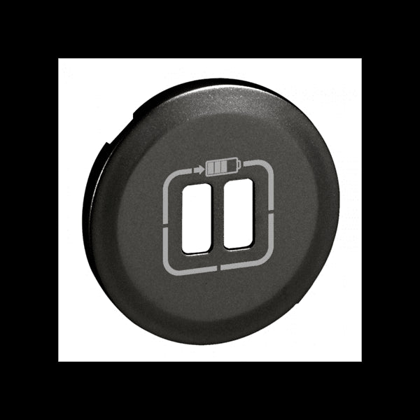 Enjoliveur Céliane prise double pour chargeur USB graphite - Legrand 067956