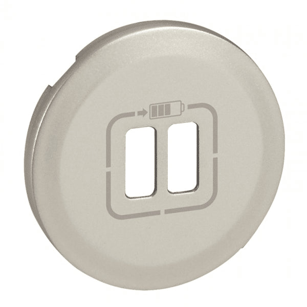 Enjoliveur Céliane prise double chargeur USB titane Legrand 068556