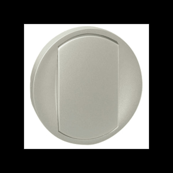 Enjoliveur Céliane va-et-vient ou poussoir - avec couronne lumineuse - doigt large titane Legrand 065104