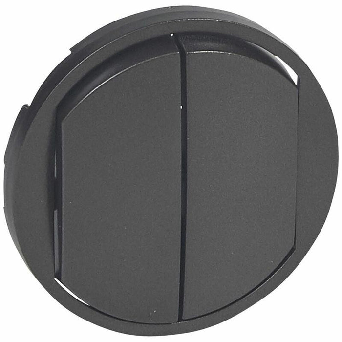 Enjoliveur Céliane double va-et-vient et poussoir doigt large Graphite - Legrand 067902