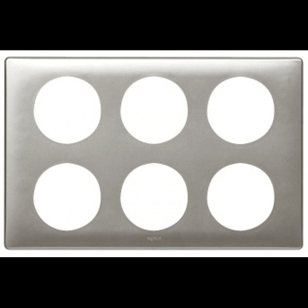 Céliane plaque métal 2x3 postes titane Legrand 068969