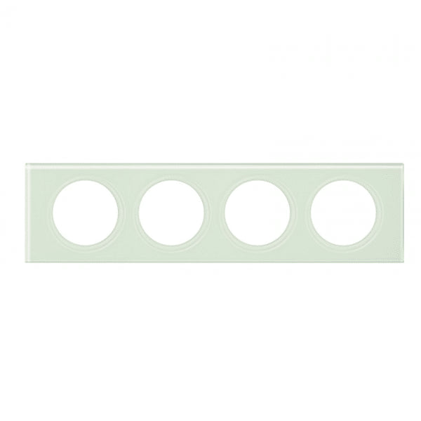Céliane plaque Matière 4 postes entraxe 71mm Verre Kaolin 069314