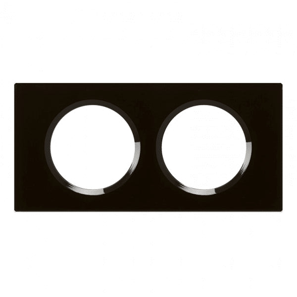 Céliane plaque 2 postes entraxe 71mm Verre Piano - Legrand 069302