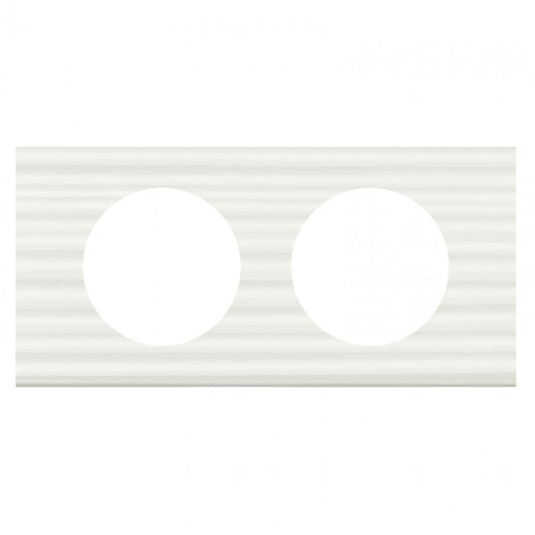 Céliane plaque matière 2 postes Corian® Cannelé - Legrand 069012