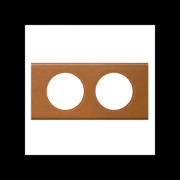 Céliane plaque 2 postes Cuir Caramel 069422
