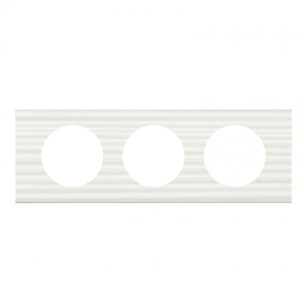 Céliane plaque matière 3 postes Corian® Cannelé - Legrand 069013