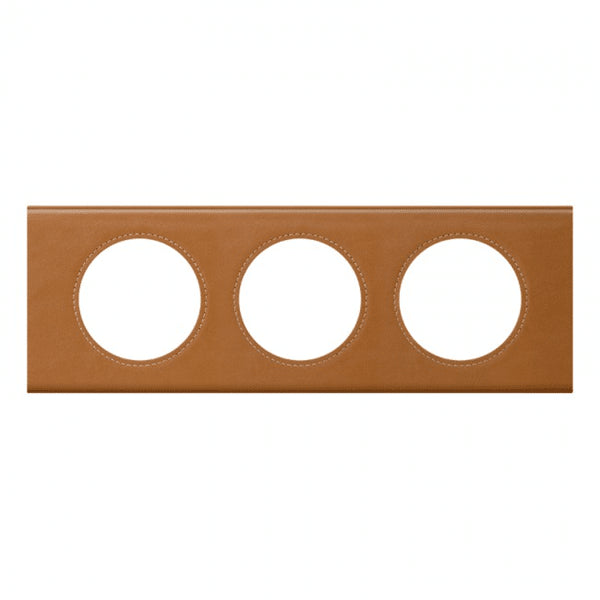 Céliane plaque 3 postes Cuir Caramel 069423