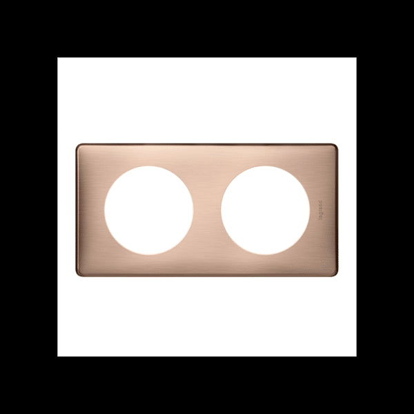 Céliane plaque métal 2 postes Copper - Legrand 068992