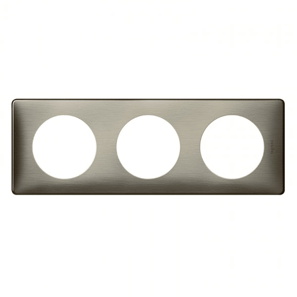 Céliane plaque métal 3 postes Tungstène - Legrand 068973