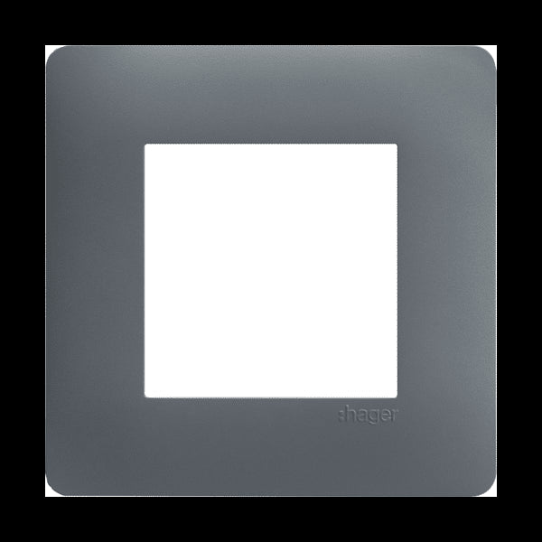 Essensya plaque 1 poste anthracite Hager WE521
