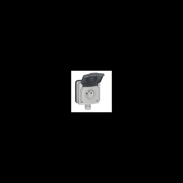 Prise à volet 2P+T 16A Plexo Gris LEGRAND 090466
