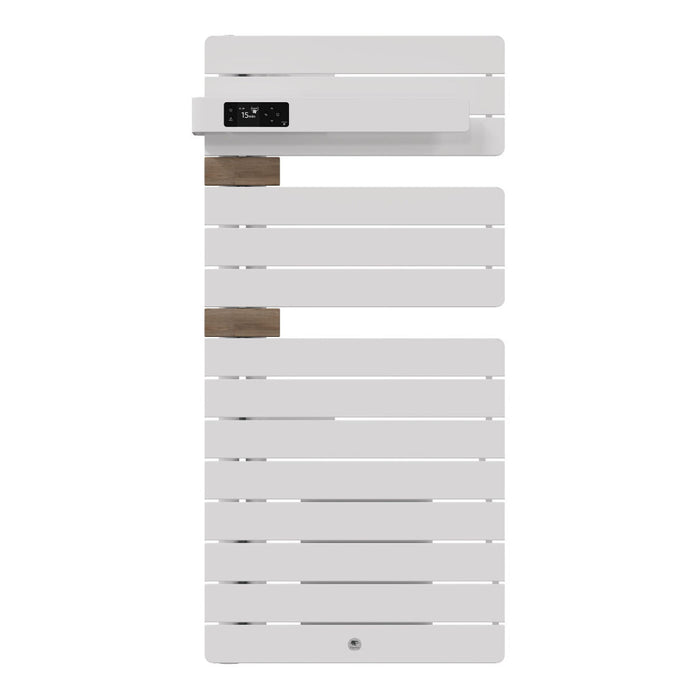 Sèche serviettes Allure 4 classique 1500W mât à gauche - blanc mat / chêne - Thermor 483310