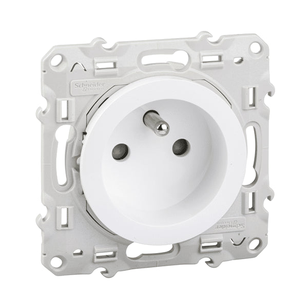Schneider Odace prise de courant 2P+T blanc - S520059