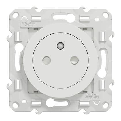 Schneider Odace prise de courant - 2P+T affleurante blanc - connexion rapide - S520052