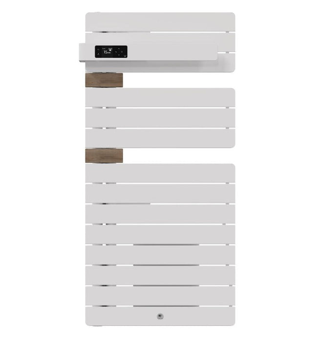 Sèche serviettes Allure 4 classique 1750W mât à droite - blanc mat / chêne - Thermor 483274