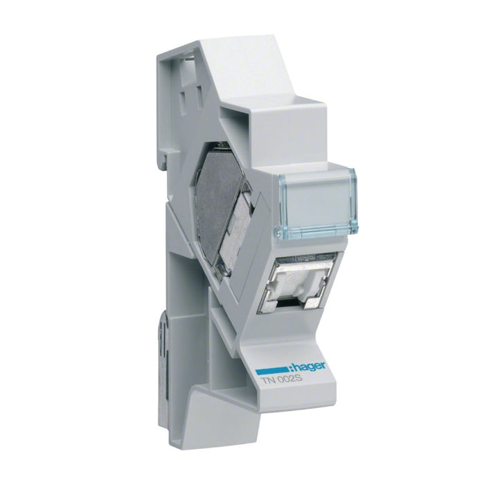 HAGER Connecteur RJ45 cat.6 pour grade 3 + support modulaire TN002S